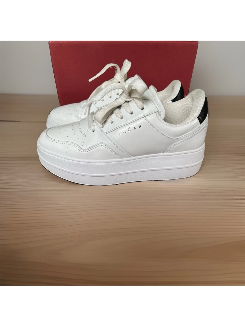 Hogan H670 Skyscraper White Leather Flatform Sneakers Size 36 Made in Italy